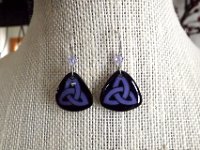 Little Lavender Celtic Triangle Earrings Pysanky Eggshell Jewelry By So Jeo : pysanky pysanka ukrainian easter egg batik art eggshell jewelry pendants earrings drop dangle etched flowers gift women accessories accessory pendant necklace bail crystal finding sterling silver filled sojeo flowers celtic purple white red pink brown green purple orange cream burgundy magenta teal turqoise crows crow blue black so jeo art handmade